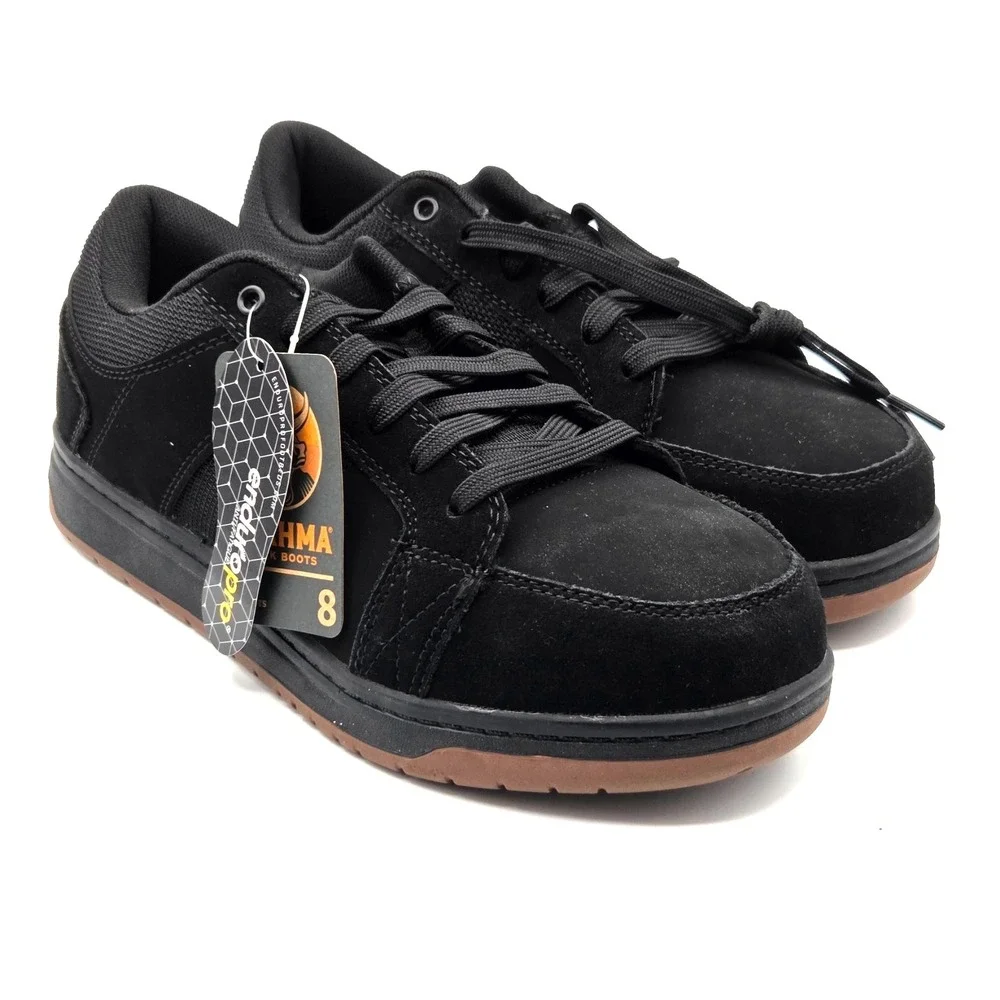 Brahma Men's 8 Black Steel Toe Work Shoes Low Top Boots Slip Oil Resistant